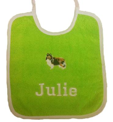 Bavoir à cordon brodé chien